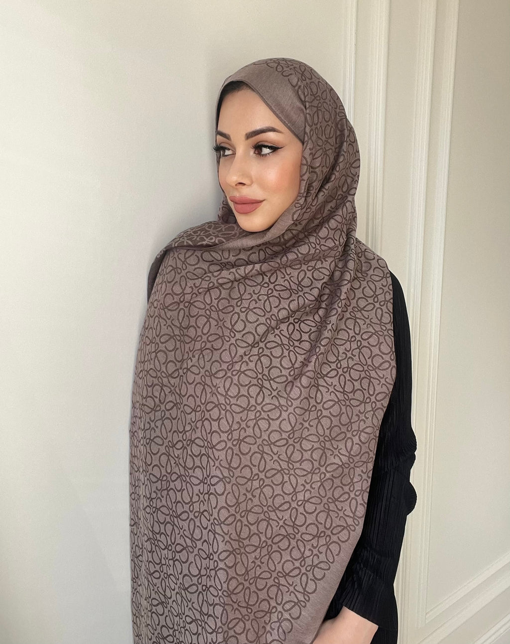 L Desen Yün İpek Şal