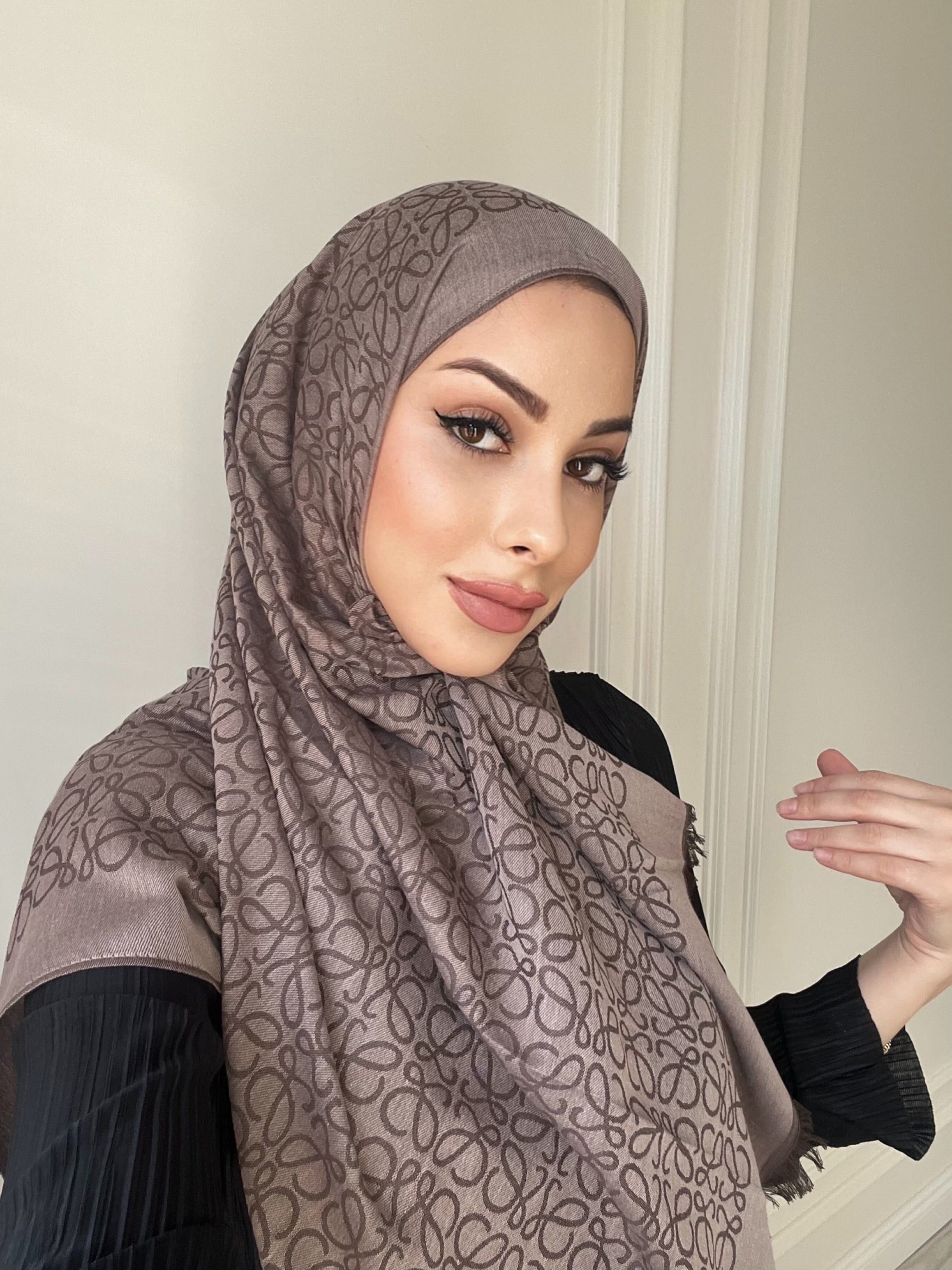 L Desen Yün İpek Şal