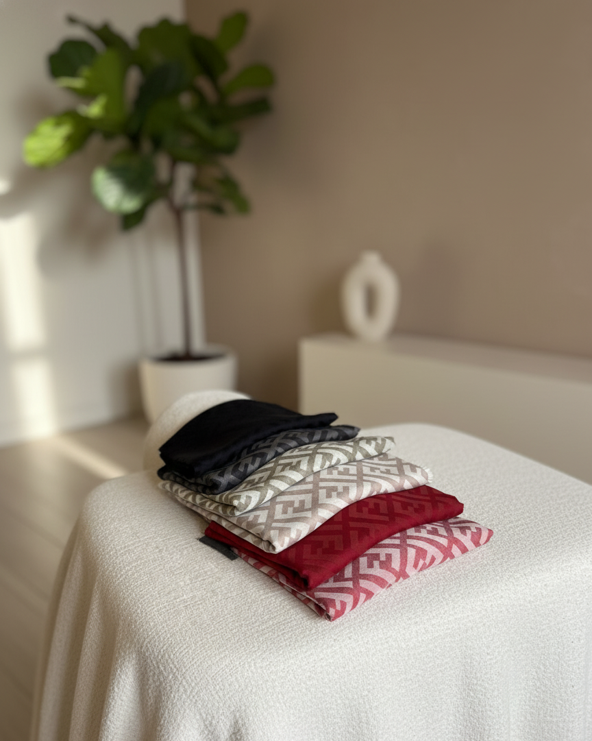 F Desen Yün İpek Şal