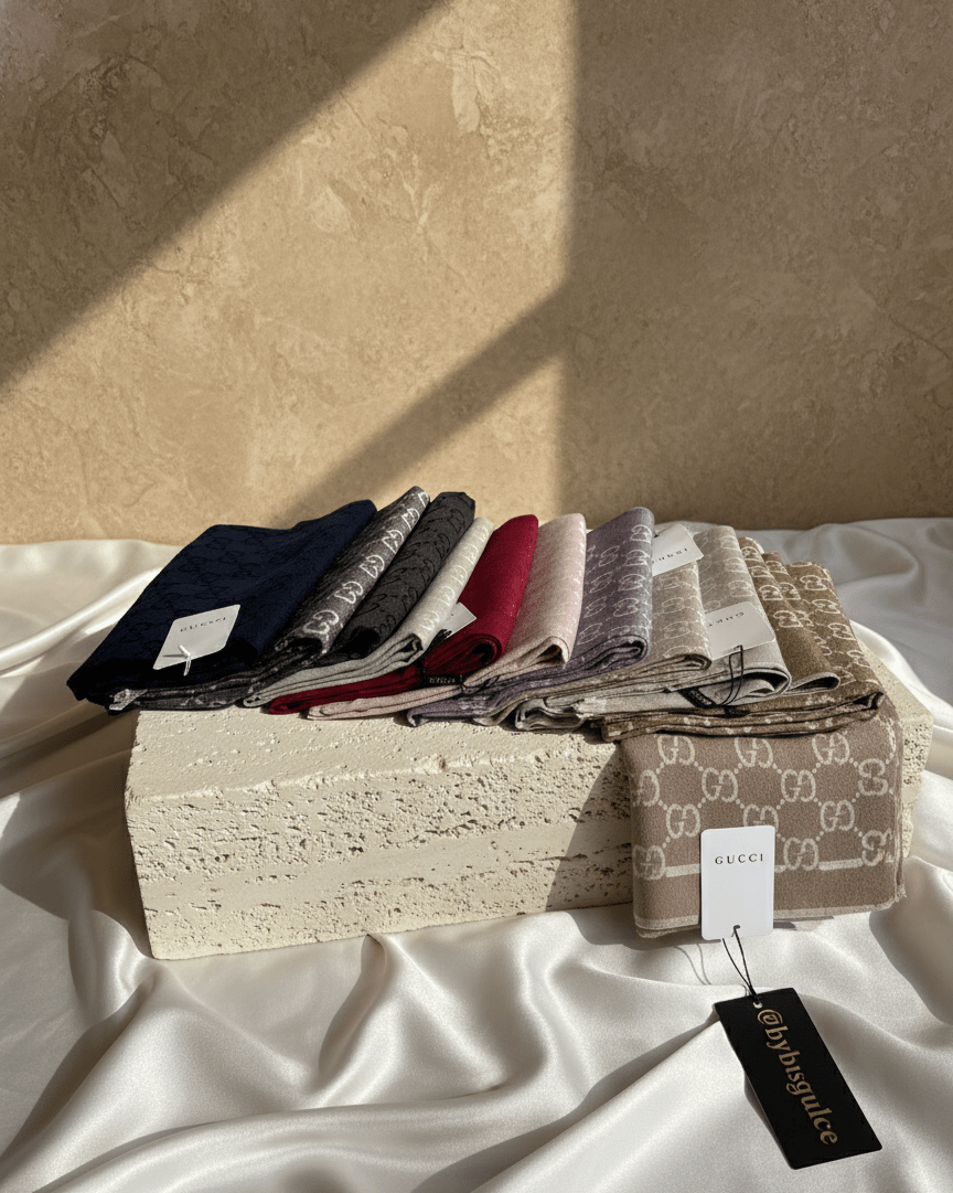 G Desen Yün İpek A Kalite Şal - bybusgulce