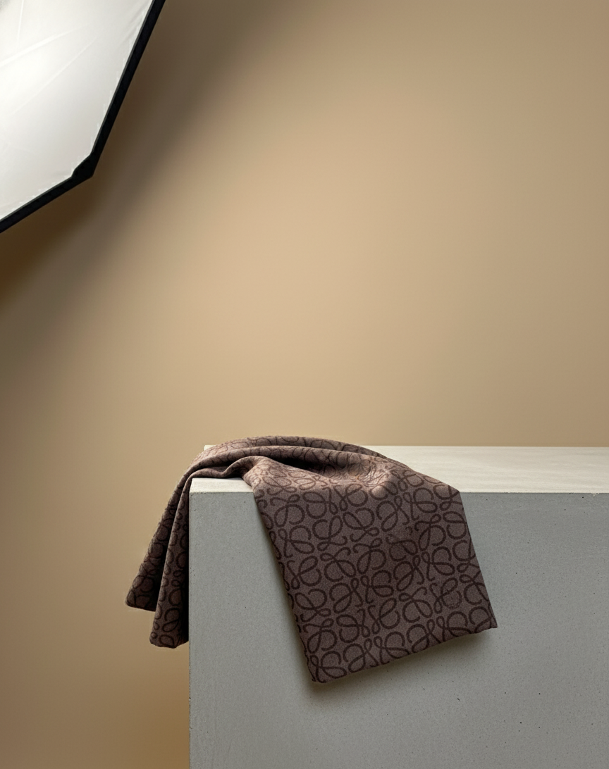 L Desen Yün İpek Şal